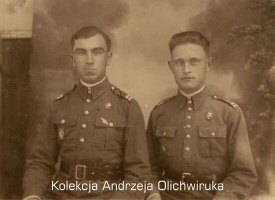 Dwóch żołnierzy KOP, 1935 r.