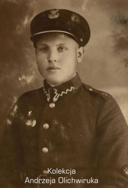 Zdjęcie portretowe żołnierza KOP. B. Klimczak, Łużki.